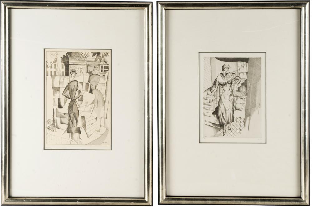 Appraisal: JEAN EMILE LABOUREUR - TWO WORKSeach lithograph on paper the