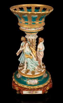 Appraisal: A large Italian porcelain centrepiece Tiche limited edition no the