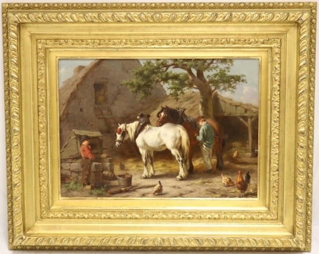 Appraisal: WILLEM JACOBUS BOOGAARD - OIL PAINTINGON PANEL DEPICTING FARMYARD SCENE