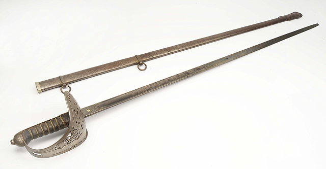 Appraisal: AN OFFICER'S SWORD made by Edward Thurkle of Denmark Street