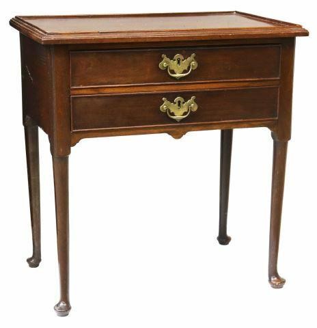 Appraisal: English George III period mahogany lowboy late th c rectangular