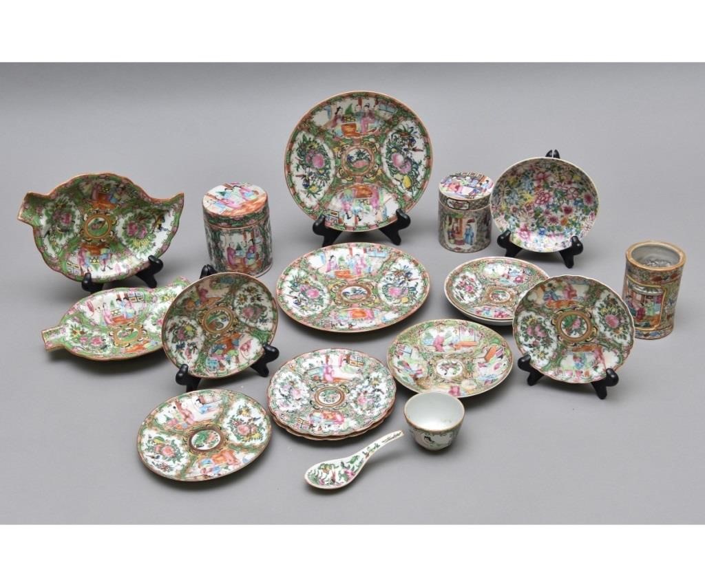 Appraisal: Eighteen pieces of Rose Medallion porcelain to include two covered