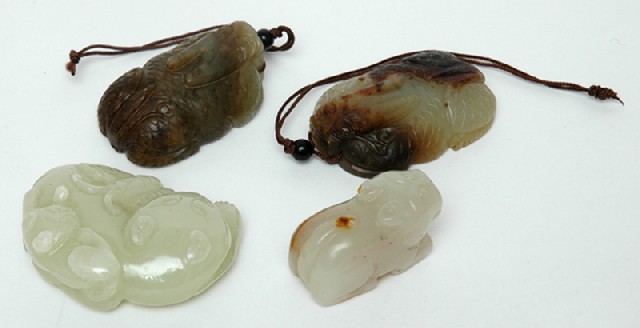 Appraisal: A GROUP OF FOUR CHINESE JADE ANIMALS th th century