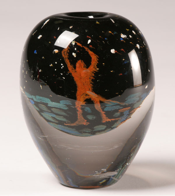 Appraisal: Richard Jolley art glass vase internally decorated with a figure