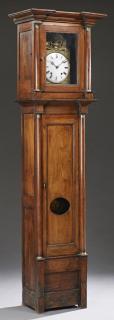 Appraisal: French Carved Oak Empire Style Tallcase Clock t French Carved