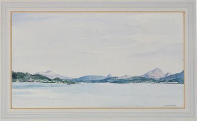 Appraisal: Sir David Muirhead Bone - A loch landscape Signed Watercolour