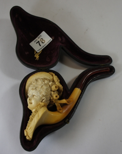 Appraisal: Best Vienna Meishchein Pipe decorated as a lady with Floral