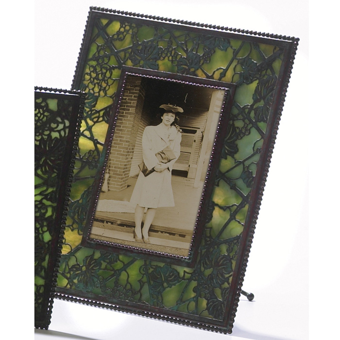 Appraisal: Fine Tiffany Studios frame bronze with a grapevine pattern over