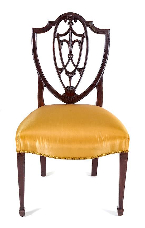 Appraisal: A Hepplewhite Style Mahogany Side Chair Height inches A Hepplewhite