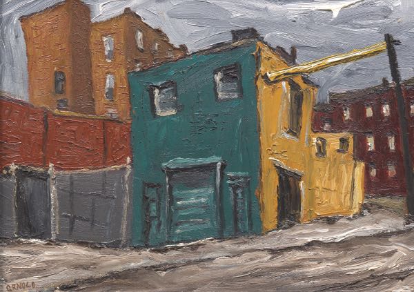 Appraisal: ARNOLD SHARRAD UKRAINIAN-AMERICAN - x Brooklyn Streetscape Impasto oil on