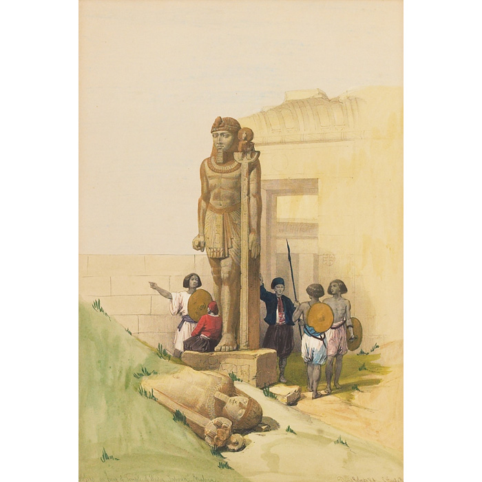 Appraisal: David Roberts Scottish - Colussus in Front of Temple of