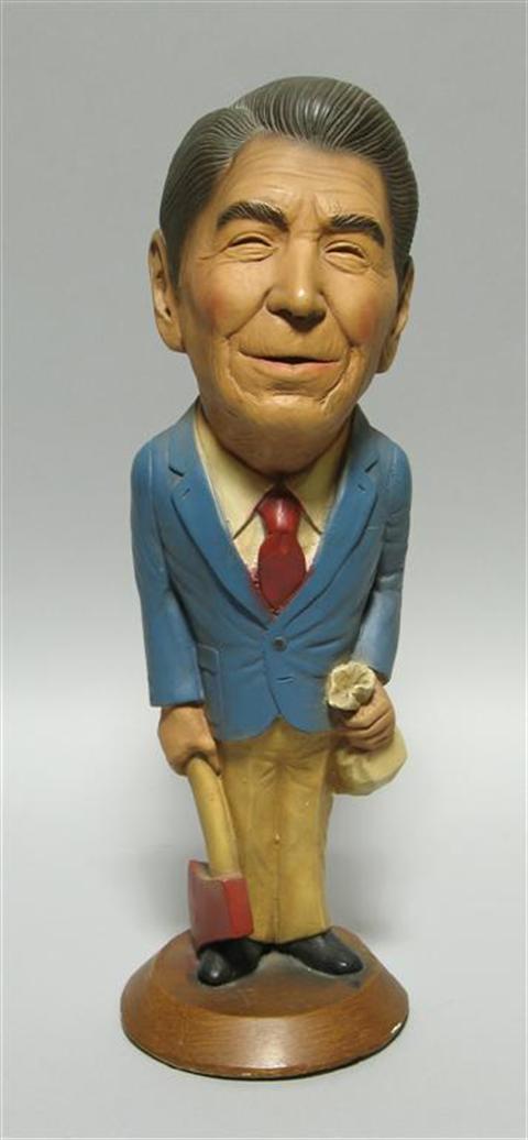 Appraisal: RONALD REAGAN PLASTER FIGURE Inscribed ESCO products inc with an