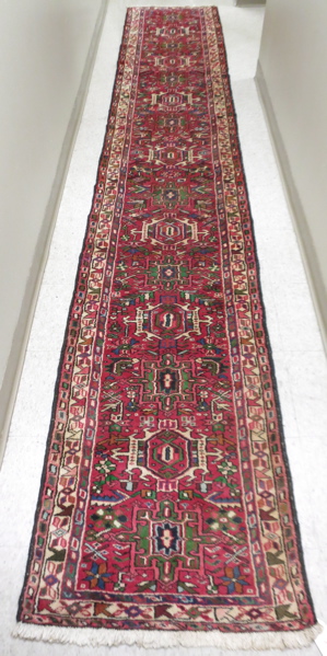 Appraisal: SEMI-ANTIQUE PERSIAN KARADJA RUNNER northwest Iran mid- th century featuring