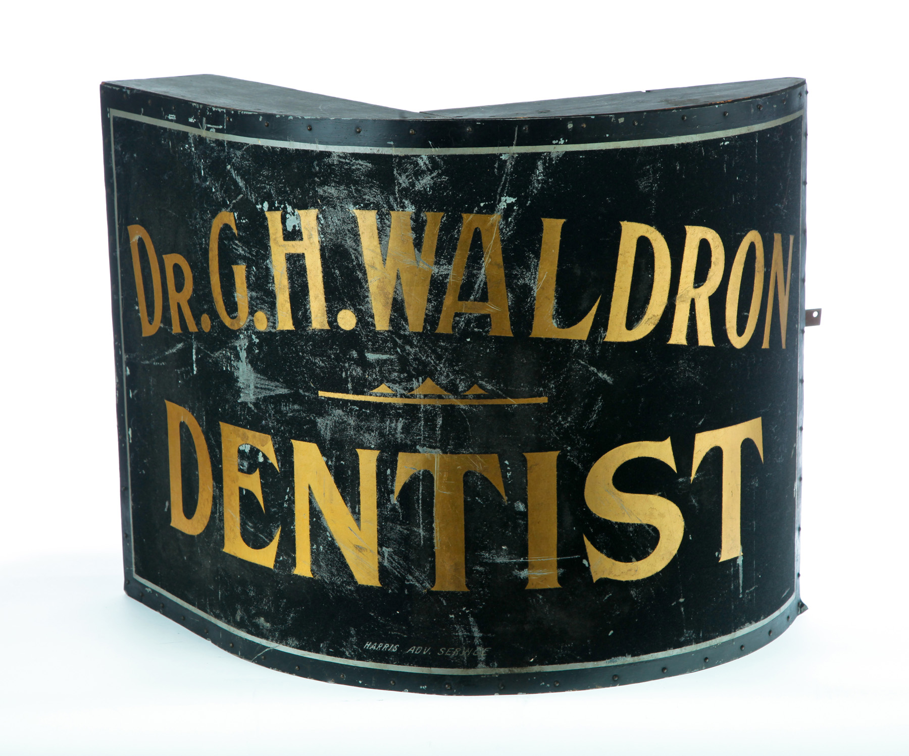 Appraisal: AMERICAN DENTIST TRADE SIGN Early th century Original black sand