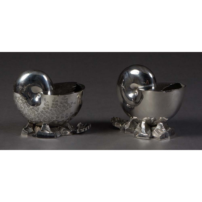 Appraisal: Two English Silverplated Ornate Spoon Warmers late th c by