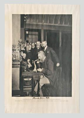 Appraisal: Alexander Graham Bell signed image photogravure of Bell titled quot