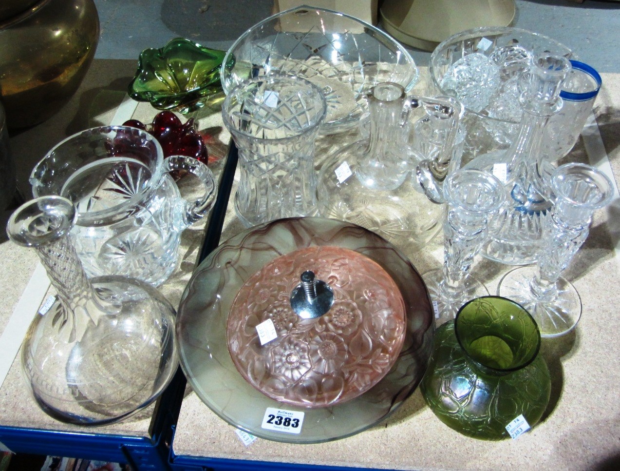 Appraisal: A quantity of mixed th century glass decanters bowls and