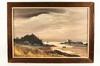 Appraisal: OIL ON MASO - Maine Coastal Scene in sepia tones