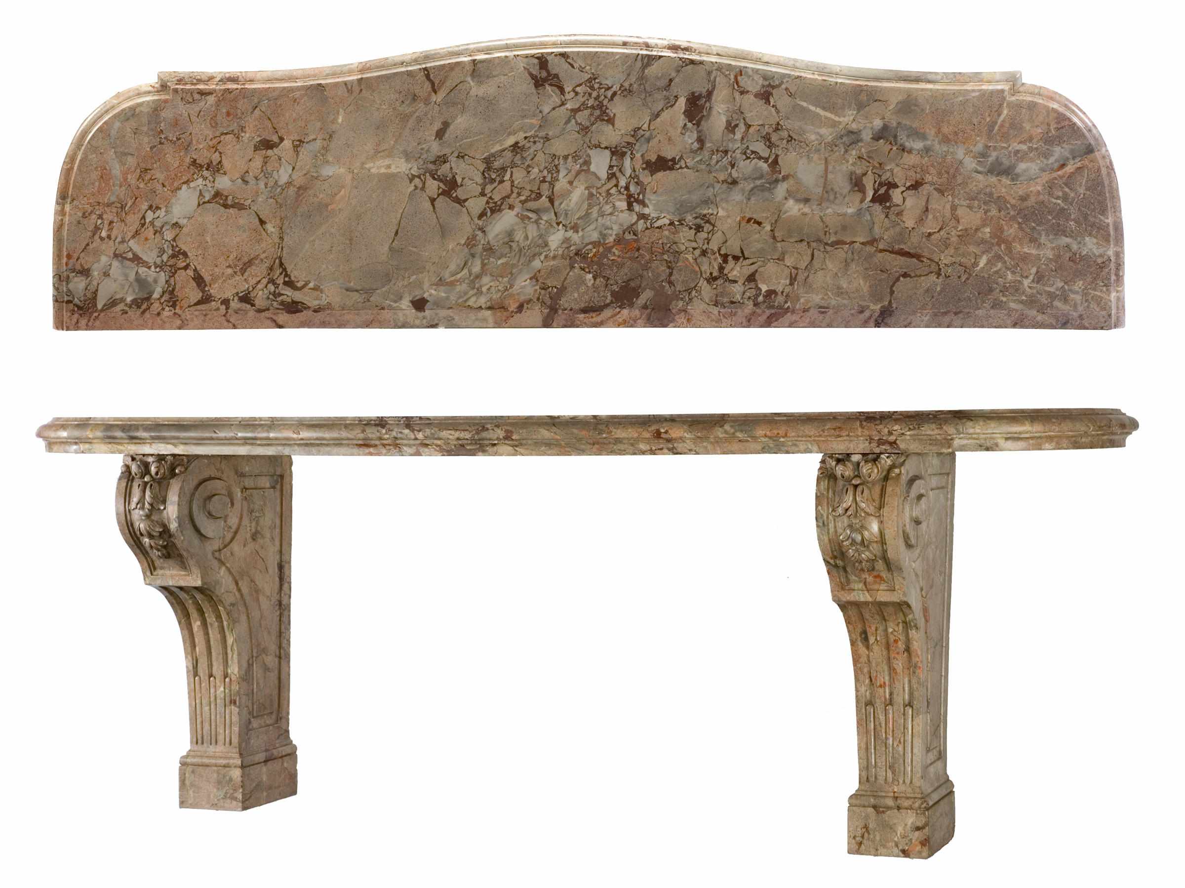 Appraisal: A Rgence style carved marble console th century The serpentine