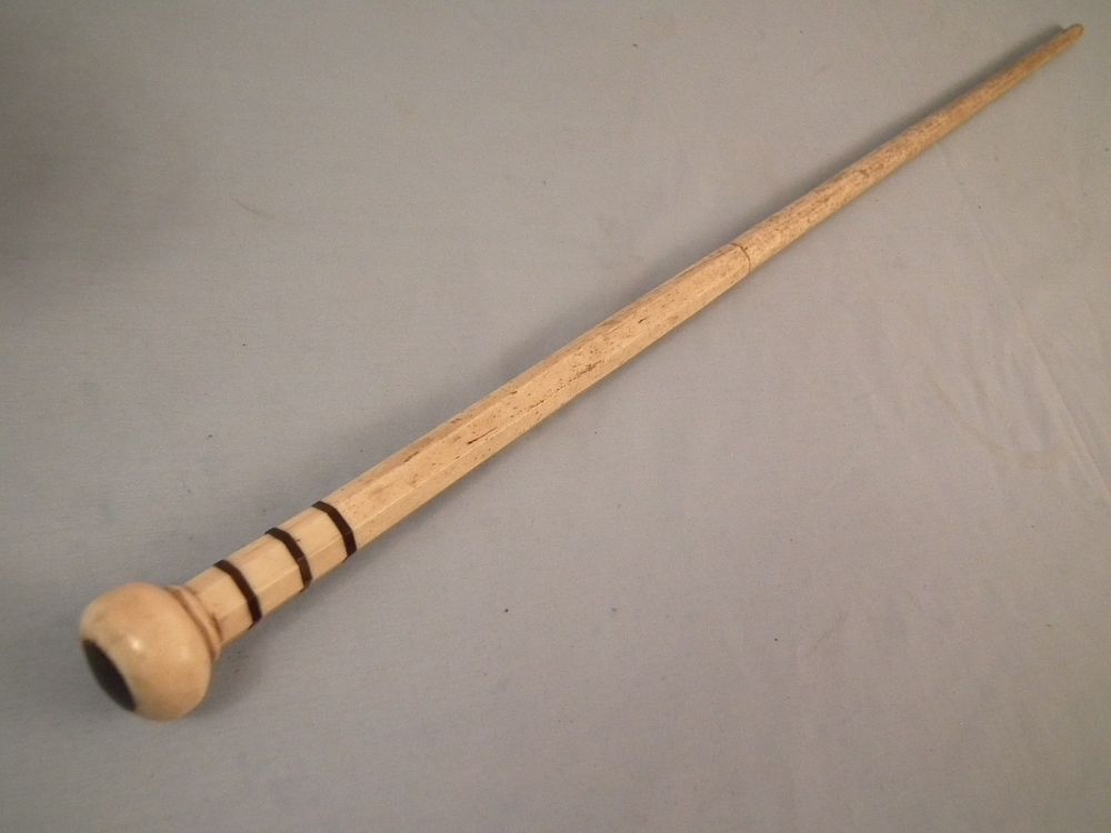 Appraisal: ANTIQUE BONE CAPTAINS CANE Antique sea captain's whale bone cane