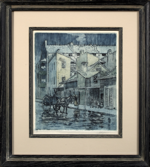 Appraisal: Louis Oscar Griffith American - Dumaine Street at Night etching