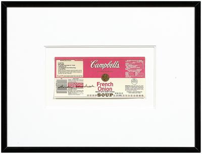 Appraisal: Soup label Andy Warhol New York - Campbell's French onion