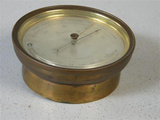 Appraisal: Brass cased barometer E J Dent Paris