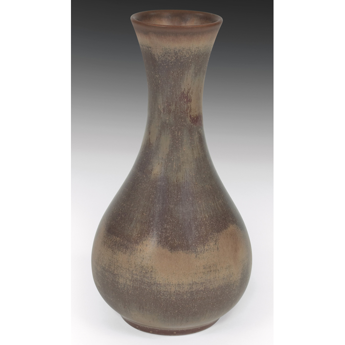 Appraisal: Grand Feu Pottery vase bulbousform covered in a brown glaze