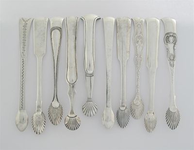 Appraisal: Ten various pairs of Scottish sugar tongs mixed designs makers