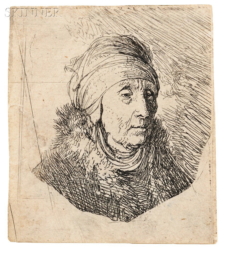 Appraisal: Attributed to Rembrandt van Rijn Dutch - Woman with a