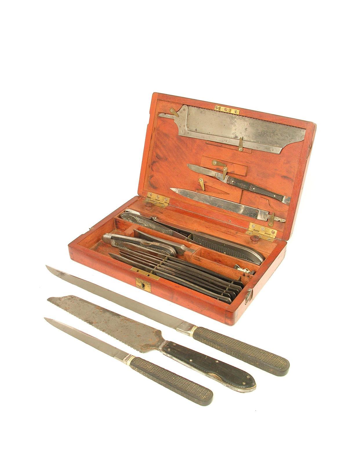 Appraisal: A th century part set of surgeon s tools by