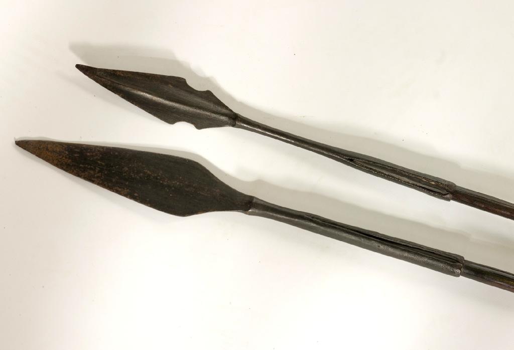 Appraisal: TWO CENTRAL AFRICAN HUNTING SPEARS Overall length m -