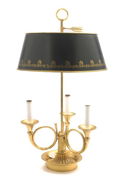 Appraisal: An Empire style gilt bronze bouillotte lamp height in