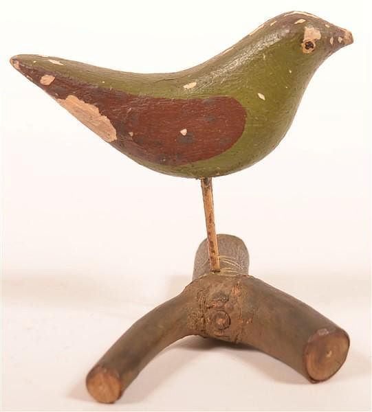 Appraisal: Vintage Folk Art Song Bird Carving Vintage Folk Art Song