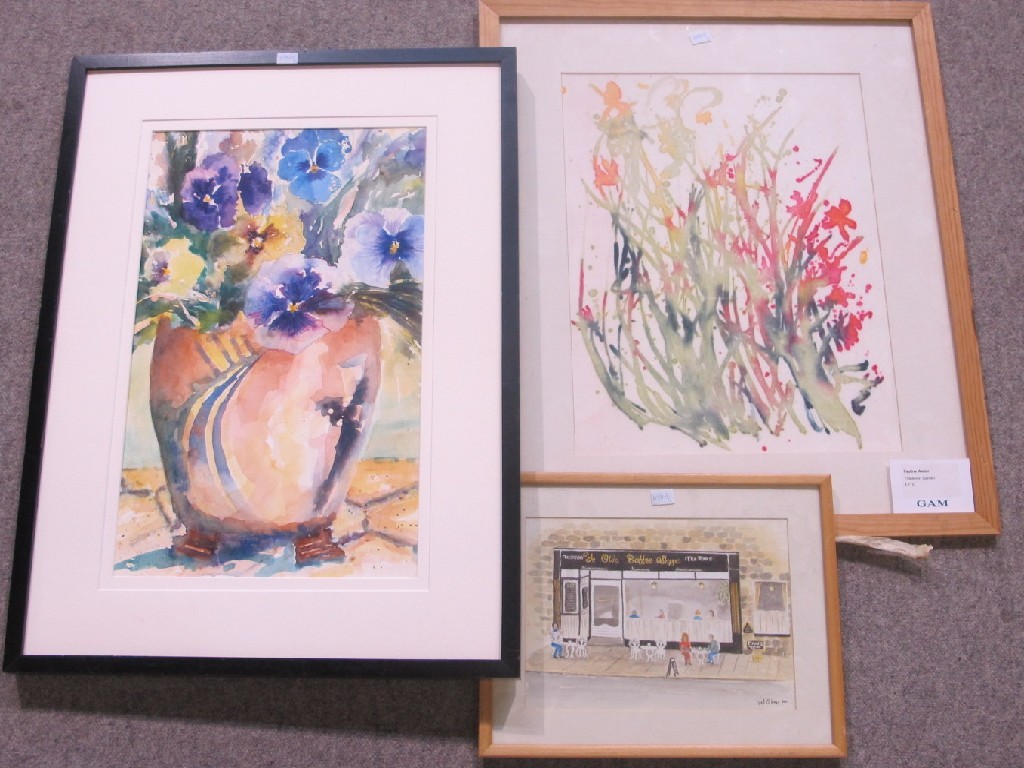 Appraisal: Lot comprising a screenprint by Pauline Weller a watercolour still