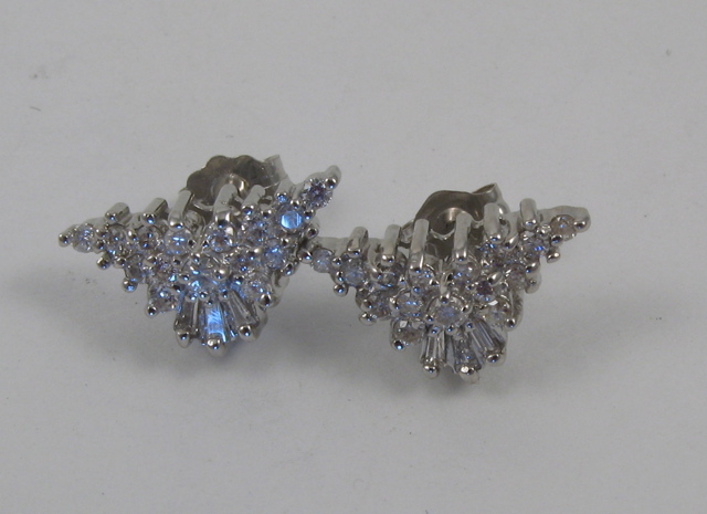 Appraisal: PAIR OF DIAMOND EARRINGS each k white gold and set