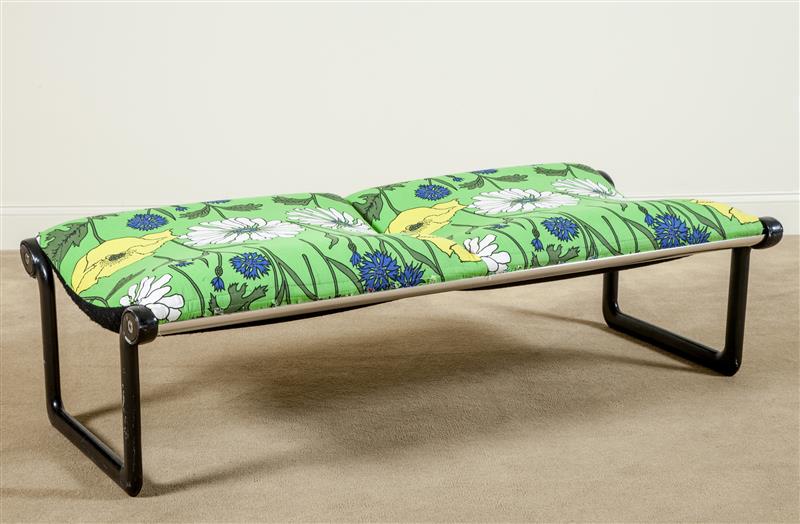 Appraisal: Bench Morrison and Hannah for Knoll c Painted metal upholstery