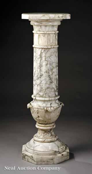 Appraisal: A Belle poque Variegated White Marble Pedestal late th c