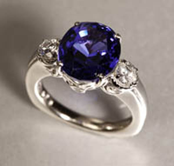 Appraisal: A tanzanite and diamond ring A tanzanite and diamond ring