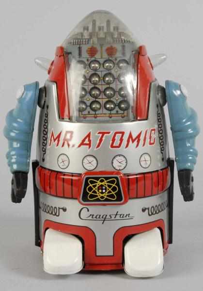 Appraisal: Tin Mr Atomic Robot Battery-Operated Toy Description Japanese Made by