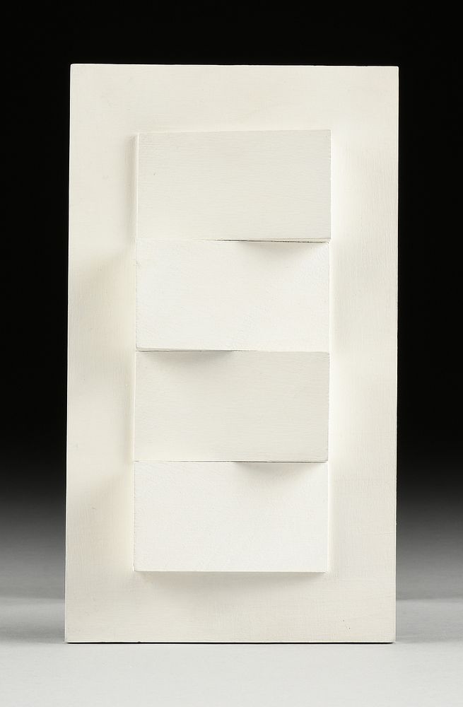 Appraisal: SIBYL EDWARDS Canadian b A CONSTRUCTIVIST SCULPTURE Four White Wedges