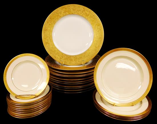 Appraisal: Gold band dinnerware including retailed by Tiffany Co assorted makers