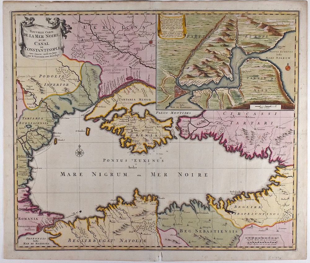 Appraisal: Nicholas Visscher Map Black Sea Region Istanbul Nicolaes Visscher I