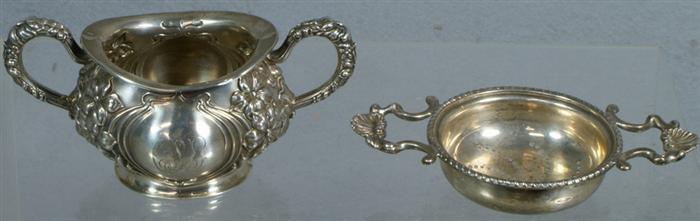 Appraisal: English silver tea strainer Birmingham th c TD S maker