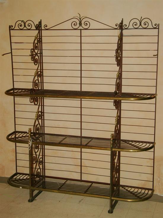 Appraisal: MONUMENTAL FRENCH PROVINCIAL PAINTED IRON BAKER'S RACK late th century