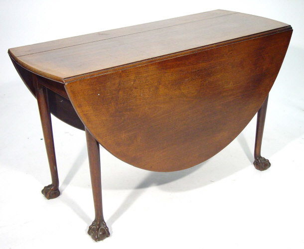 Appraisal: Mahogany D-end drop leaf dining table on tapering legs with