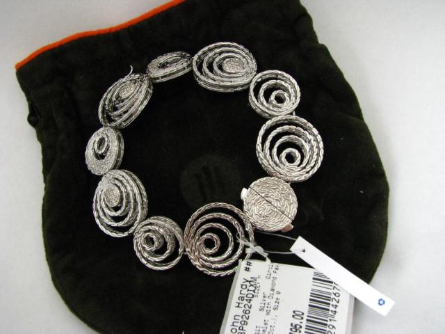 Appraisal: John Hardy ''Langit'' silver circle diamond pave bracelet The ''