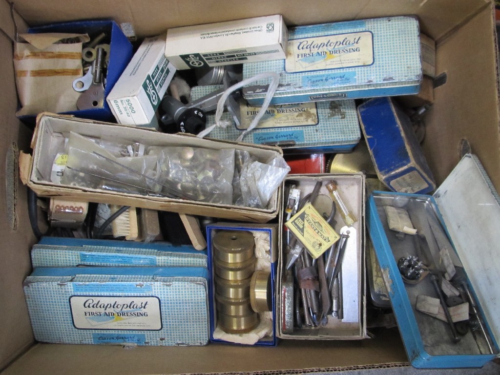 Appraisal: Lot comprising three boxes of watch and clock maker's equipment