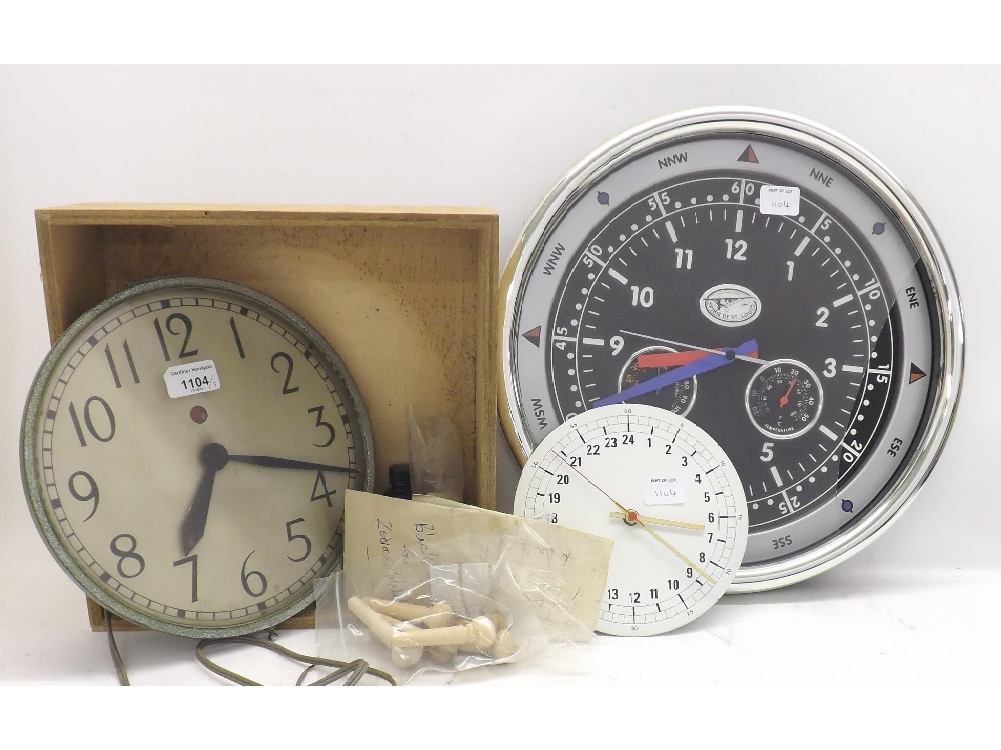 Appraisal: Synclock electric wall dial within a metal case also two