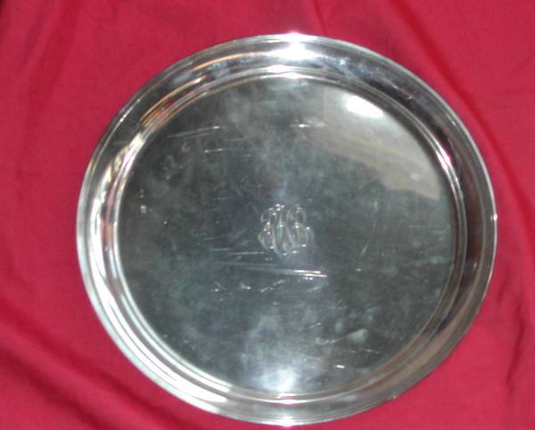 Appraisal: Cartier Sterling Silver Circular Pastry Sandwich Tray in the Georgian